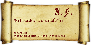 Melicska Jonatán névjegykártya